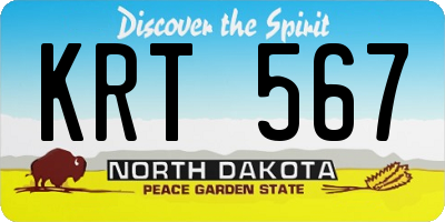 ND license plate KRT567