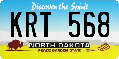 ND license plate KRT568