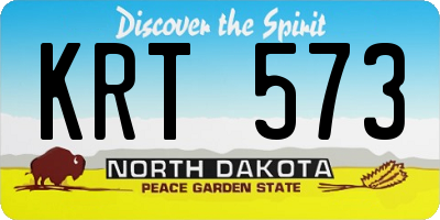 ND license plate KRT573