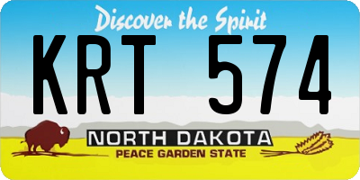 ND license plate KRT574