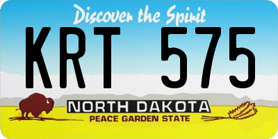 ND license plate KRT575