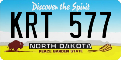 ND license plate KRT577