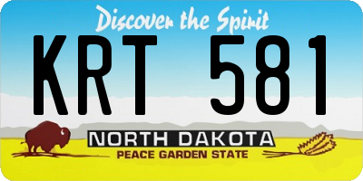 ND license plate KRT581