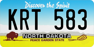 ND license plate KRT583