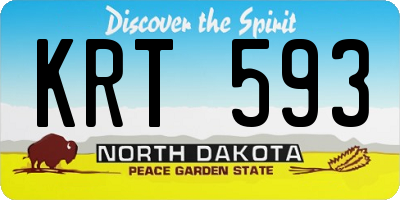 ND license plate KRT593