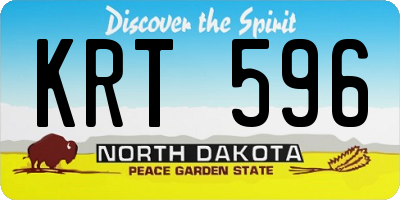 ND license plate KRT596