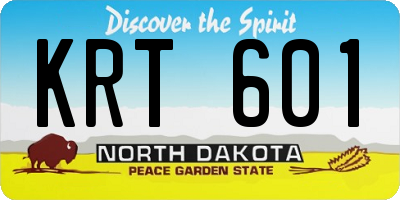 ND license plate KRT601