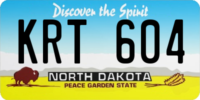 ND license plate KRT604