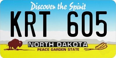 ND license plate KRT605