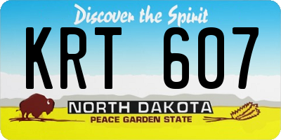 ND license plate KRT607