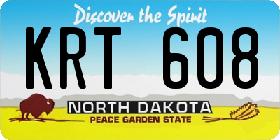 ND license plate KRT608