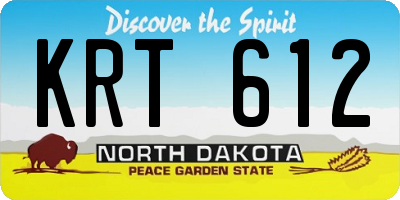 ND license plate KRT612