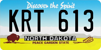 ND license plate KRT613