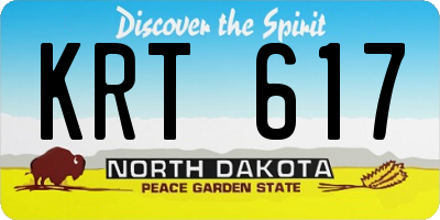 ND license plate KRT617