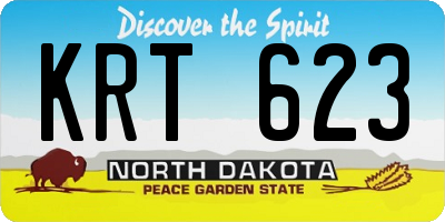 ND license plate KRT623