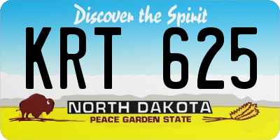 ND license plate KRT625