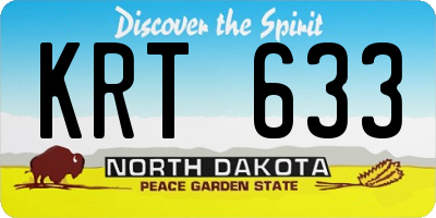 ND license plate KRT633