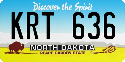 ND license plate KRT636