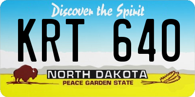 ND license plate KRT640