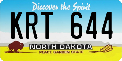 ND license plate KRT644