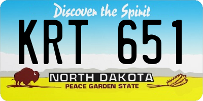 ND license plate KRT651