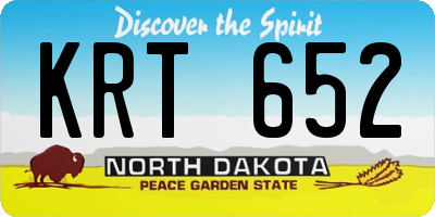 ND license plate KRT652