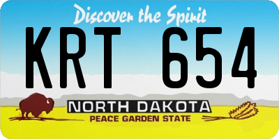 ND license plate KRT654