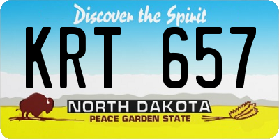 ND license plate KRT657