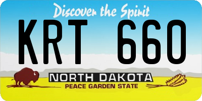 ND license plate KRT660