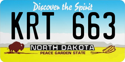 ND license plate KRT663
