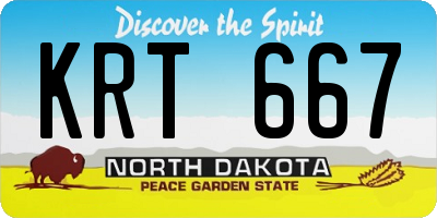 ND license plate KRT667