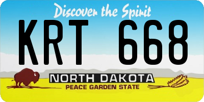 ND license plate KRT668
