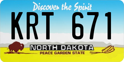 ND license plate KRT671