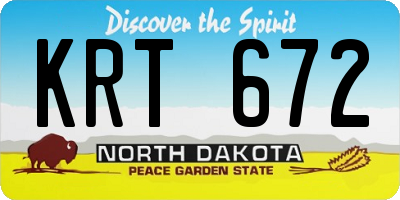 ND license plate KRT672