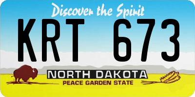 ND license plate KRT673