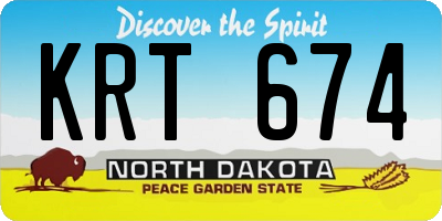 ND license plate KRT674
