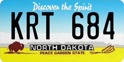 ND license plate KRT684