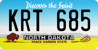 ND license plate KRT685