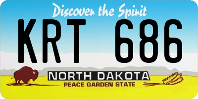 ND license plate KRT686
