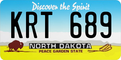 ND license plate KRT689