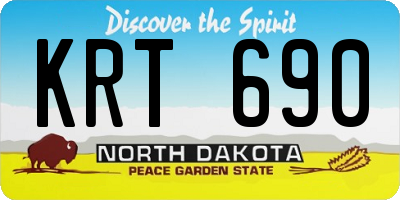 ND license plate KRT690