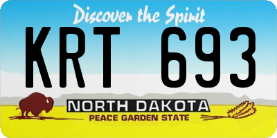 ND license plate KRT693
