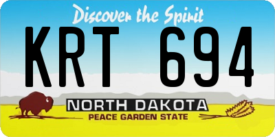 ND license plate KRT694
