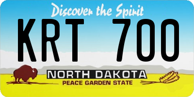 ND license plate KRT700