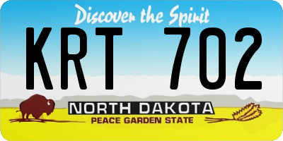 ND license plate KRT702