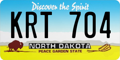 ND license plate KRT704
