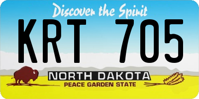 ND license plate KRT705