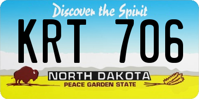 ND license plate KRT706
