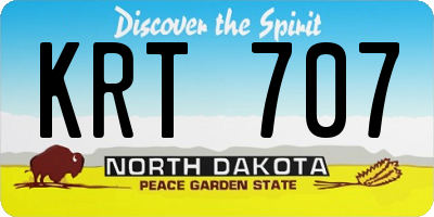 ND license plate KRT707