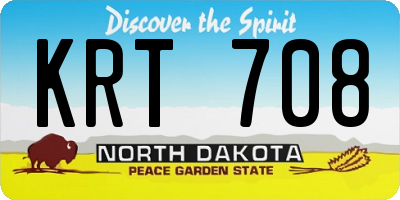 ND license plate KRT708